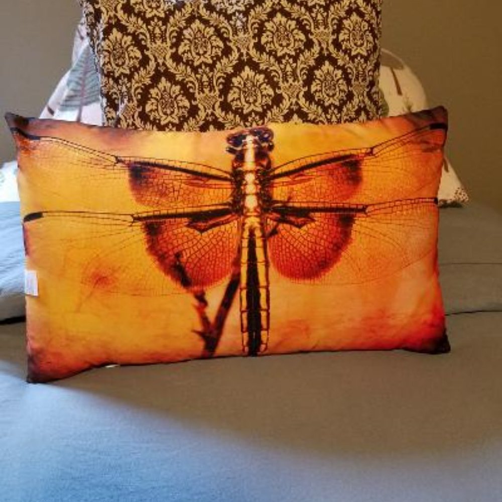 Dragonfly Lumbar Pillow- NEW perfect for upcoming Holiday gift idea!!! - Picture 2 of 5